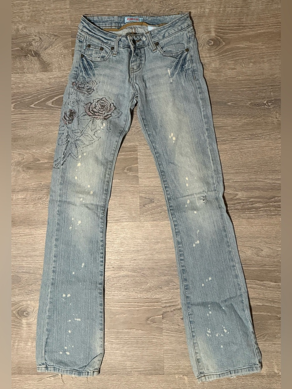 ZanaDi Rose Floral Rhinestone Flower Jeans